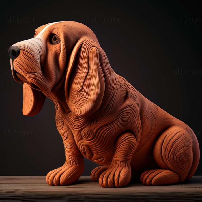 3D model Red Breton Basset dog (STL)